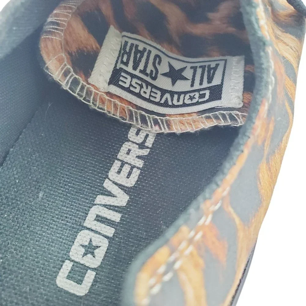 Converse All Star Low Top Flats Leopard Print. W7 M5 - Picture 9 of 10